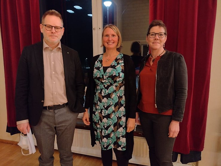 Topp 3 i valet 2022. Fredrik Adolphsson, Susanne Martinsson, Jenny Drugge