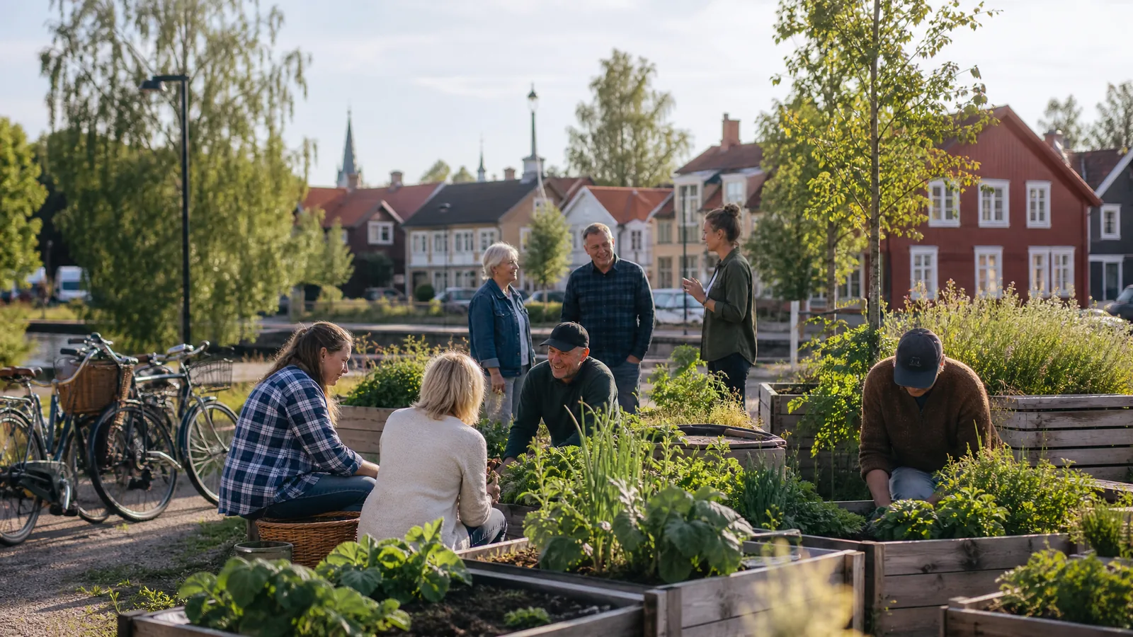 Morabor samlas i grön nÀrmiljö med odling och hÄllbara vardagslösningar