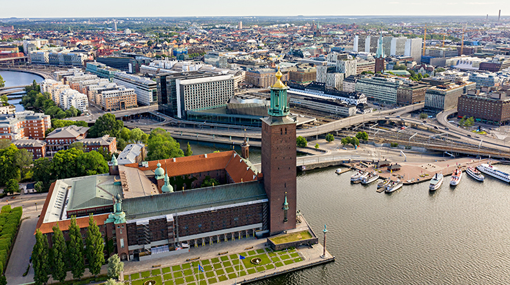 Drönarbild Stockholms stadshus