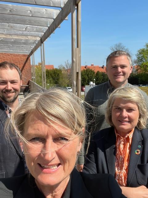 Eva Bramsvik Håkansson, Martin Andersson Centerpartiet Ystad tillsammans med regionråden Birte Sandberg och Ola Olsson