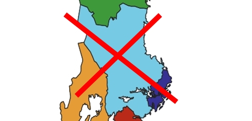 Bild på överkryssad kartbild över Region Svealand.
