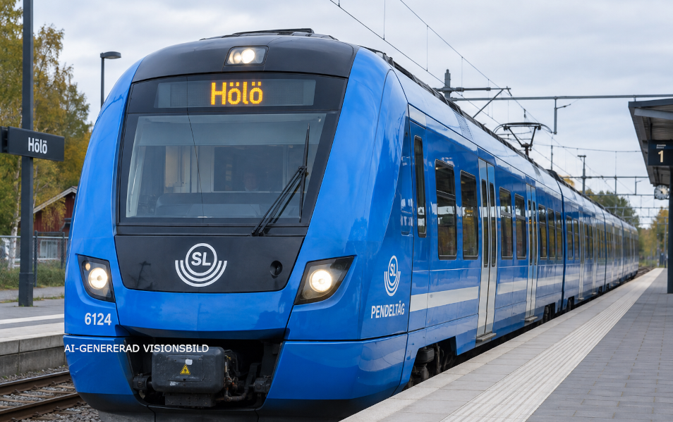 Pendeltåg Hölö AI-genererad