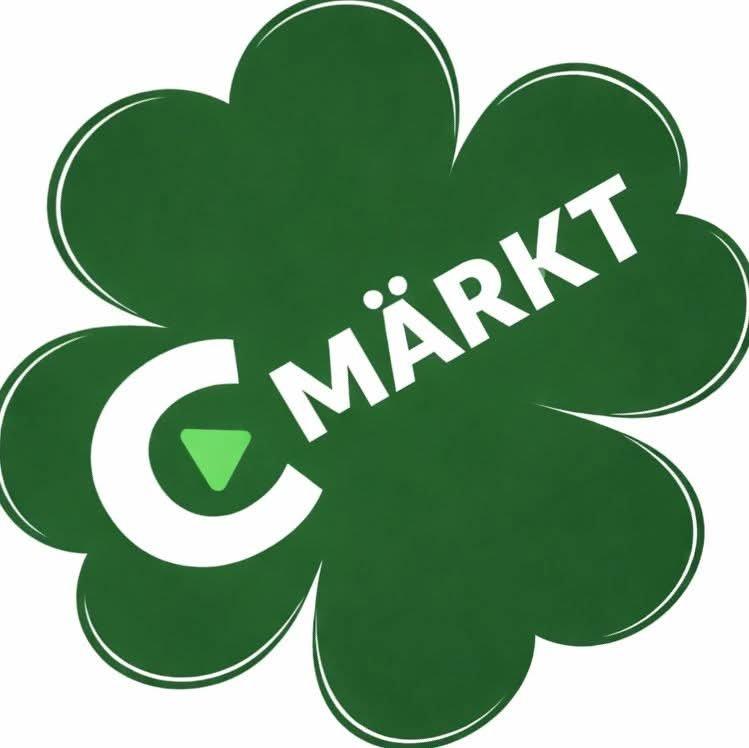 En grön fyrklöver där det står C-märkt.