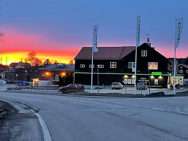 Bjursås, solnedgång, landsbygd