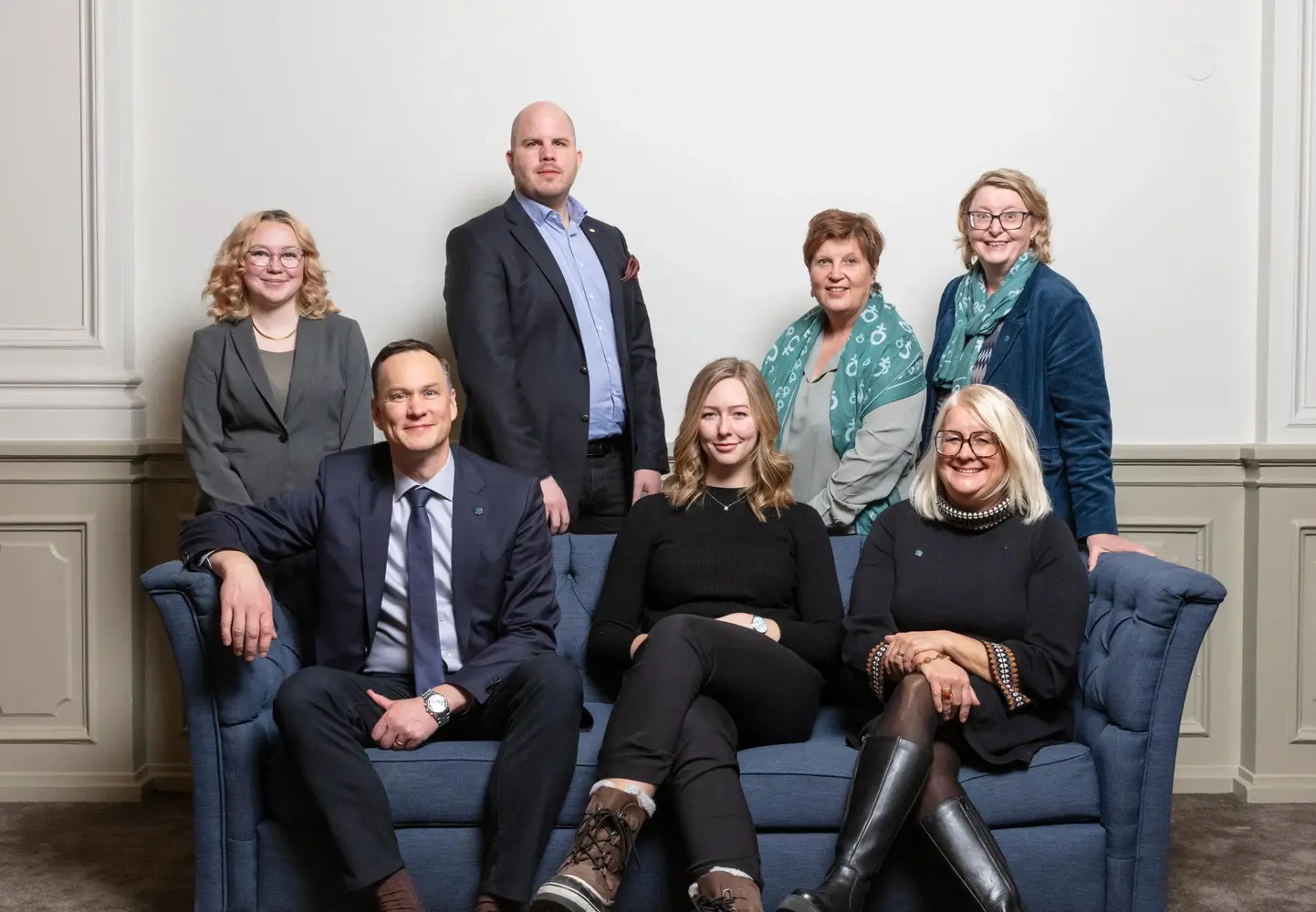 Gruppbild på Centerpartiet Norrbottens toppkandidater till Riksdag och Regionval
