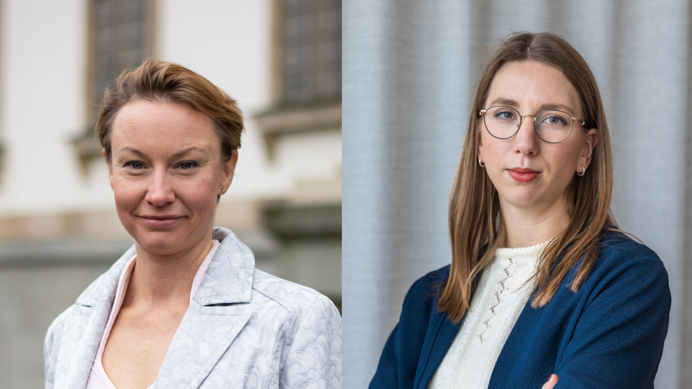 Michaela Haga (C), ordförande i infrastruktur- och regionplaneringsutskottet och Märta Martin-Granlund (C), klimat-, infrastruktur- och skärgårdsregionråd