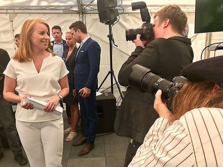 Anni Lööf presskonf. Almedalen