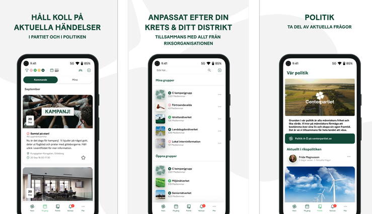 Centerpartiets app för medlemmar