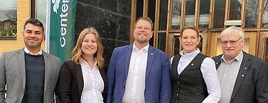 Topp fem på riksdagsvalsedeln. Från vänster: Jonathan Taki, Milena Axklo, Anders Wigelsbo, Anna Gunstad Bäckman, Sture Johansson.