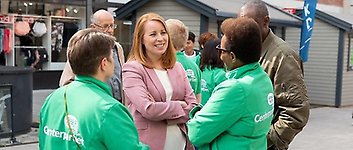 Partiledare Annie Lööf besöker Västerås 2019.